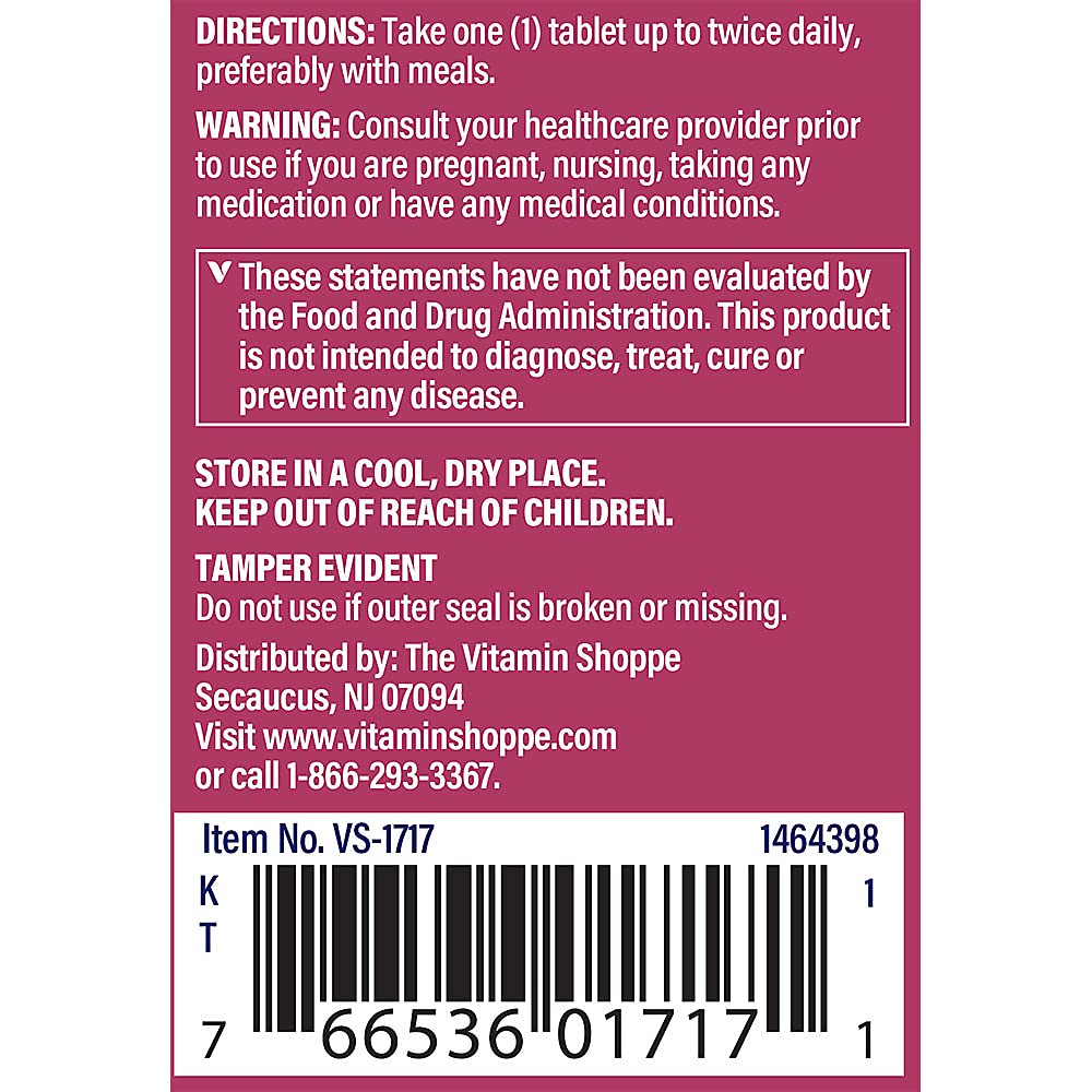 The Vitamin Shoppe Calcium D-Glucarate 250mg - Estrogen Metabolism & Detox | Women's Hormone Support | 60 Tablets | Cellular Health