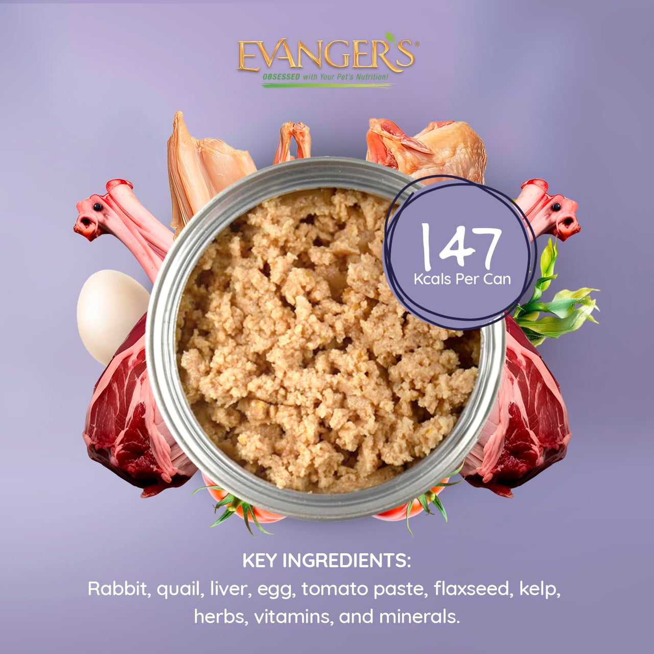 Evanger's Super Rabbit & Quail Dinner for Cats – 24 Count, 5.5 oz Each – Grain & Gluten Free Wet Cat Food – Limited Ingredient Diet with Novel Proteins – Loaf Style