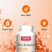 Thumbnail for Jarrow Formulas Zinc Balance 15 mg - 100 Servings (Veggie Caps) - Zinc with Copper - Essential Minerals for Immune System Support - Immune Support Supplement - Gluten Free Copper Supplement, Vegan