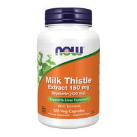 Thumbnail for NOW Foods Supplements, Silymarin Milk Thistle Extract 150 mg with Turmeric, Supports Liver Function*, 120 Veg Capsules