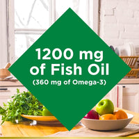 Thumbnail for Nature's Bounty Fish Oil 1200 Mg 360 Mg of Omega-3 Softgels