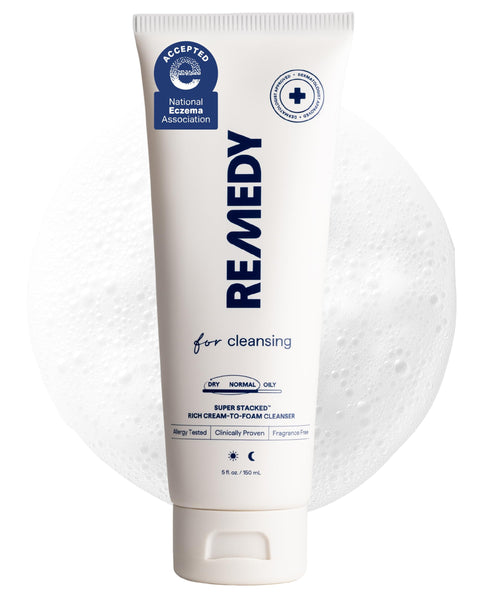 Remedy for Rich Cream Cleansing | Cream-to-Foam Face Wash with Ceramides, Glycerin and Panthenol | Hydrating Cleanser for Normal to Dry Skin | By Dermatologist Dr. Shah, 5 fl. Oz