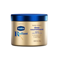 Thumbnail for Vaseline Radiant X Deep Nourishment Body Cream 100% Pure Shea Butter, Coconut Oil, Vitamin C, & Peptides 10 oz