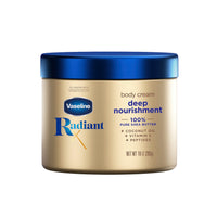 Thumbnail for Vaseline Radiant X Deep Nourishment Body Cream 100% Pure Shea Butter, Coconut Oil, Vitamin C, & Peptides 10 oz