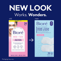 Thumbnail for Bioré Nose+Face Blackhead Remover Strips, Deep Cleansing Strips for Nose, Chin, or Forehead, Instant Blackhead Removal and Pore Unclogging, Oil-free, Non-Comedogenic Use, Value Size 24 Count
