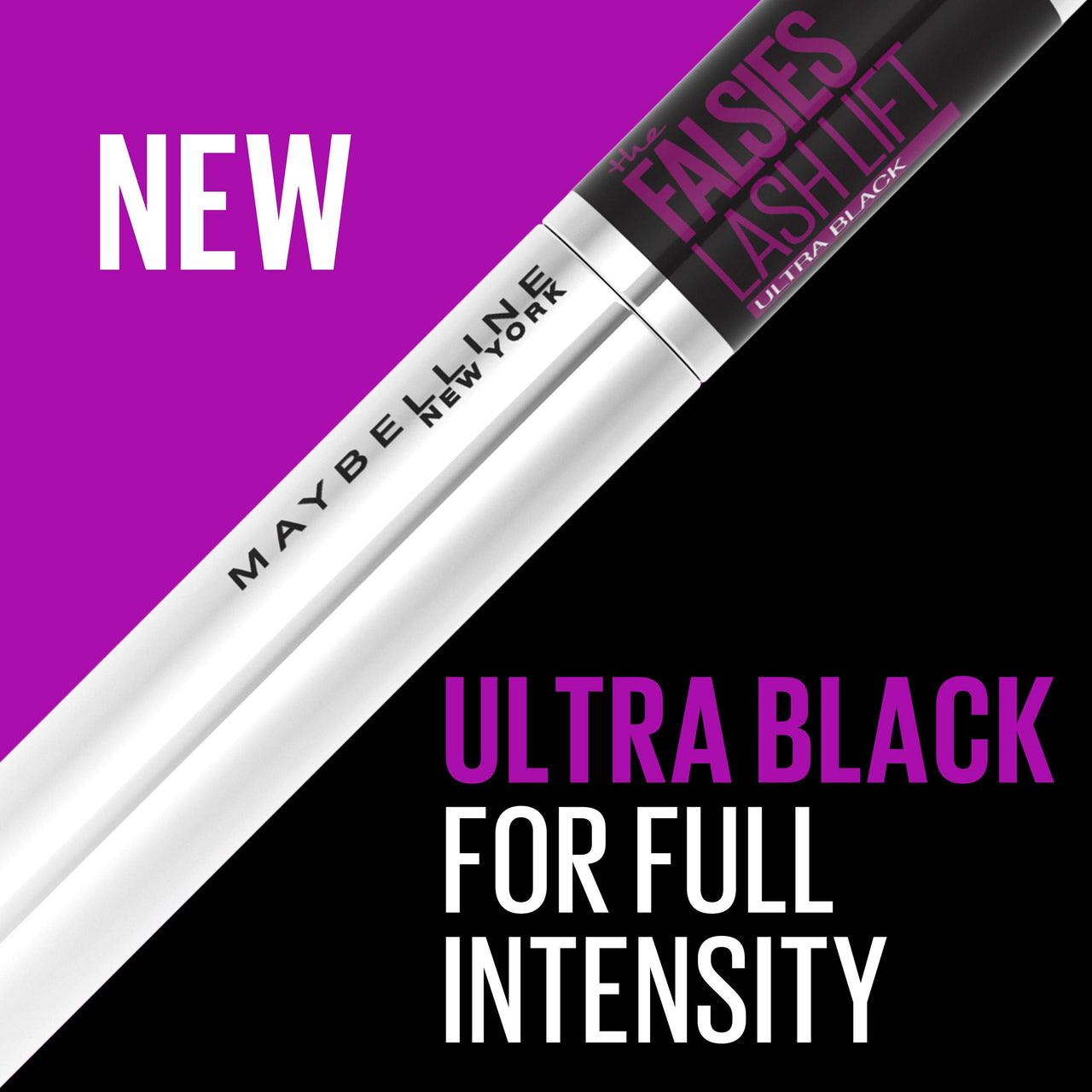 Maybelline The Falsies Lash Lift Washable Mascara Volumizing, Lengthening, Lifting, Curling, Multiplying, Eye Makeup, Ultra Black, 1 Count