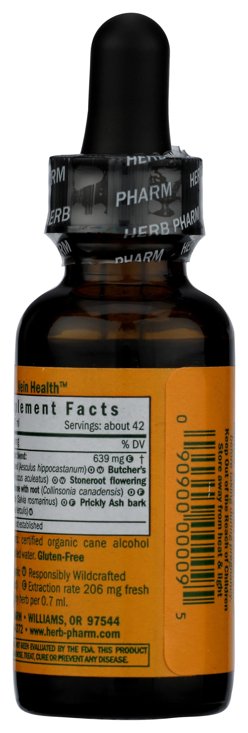 Herb Pharm Vein Health Liquid Herbal Formula for Cardiovascular and Circulatory System Support, 1 Fl Oz