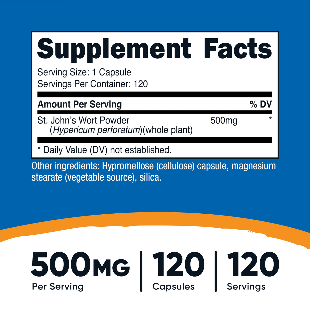 Nutricost St John’s Wort Capsules (500mg) 120 Capsules - Vegetarian, Gluten Free and Non-GMO