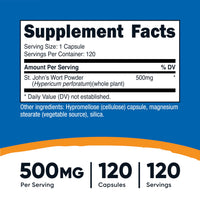 Thumbnail for Nutricost St John’s Wort Capsules (500mg) 120 Capsules - Vegetarian, Gluten Free and Non-GMO