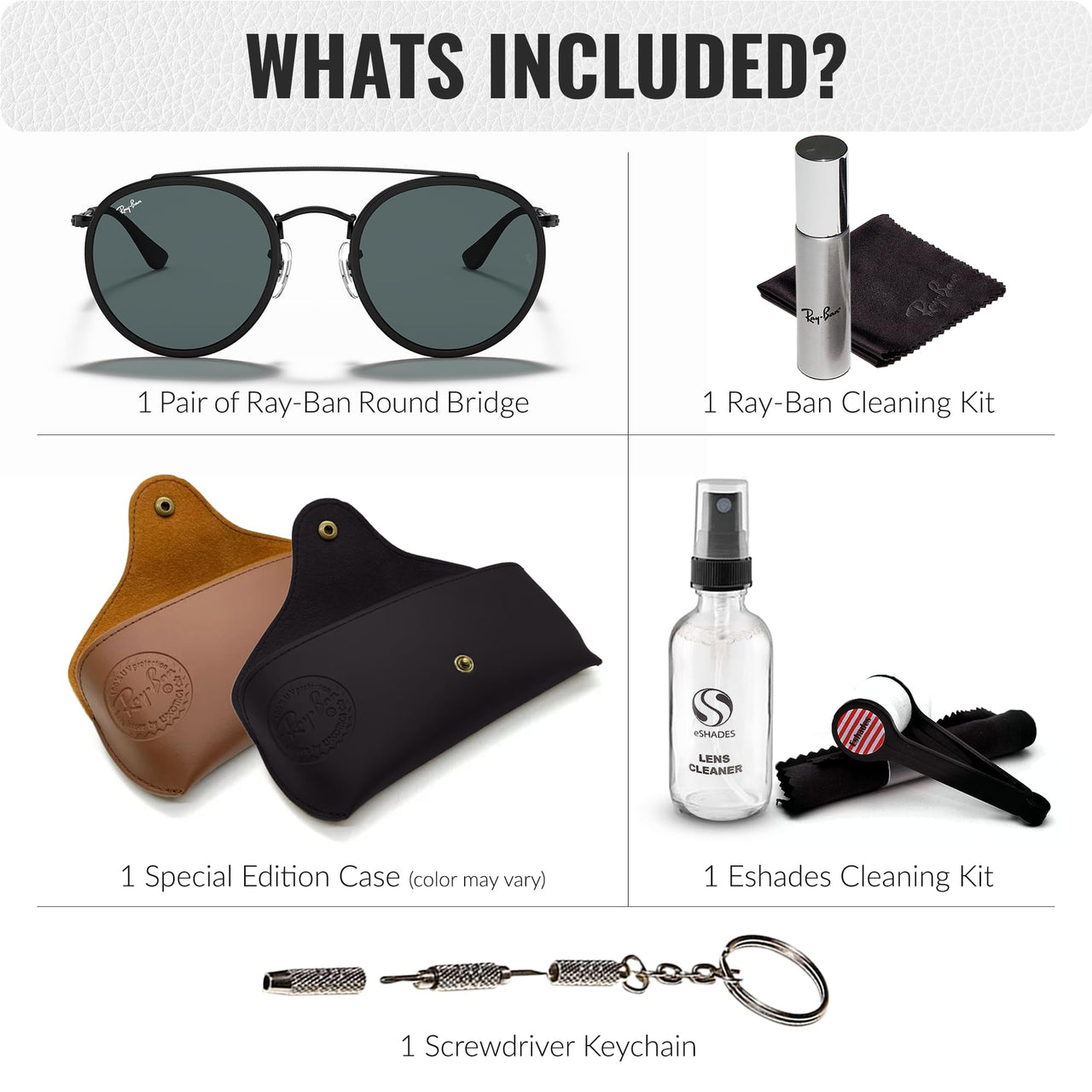 Ray-Ban RB3647N ROUND DOUBLE BRIDGE Round Shaped Non-Polarized Sunglasses for Men & Women – Includes Official RAYBAN Eyewear Kit – Ideal Formal & Casual Wear Sunglasses – Blue/Grey Lens