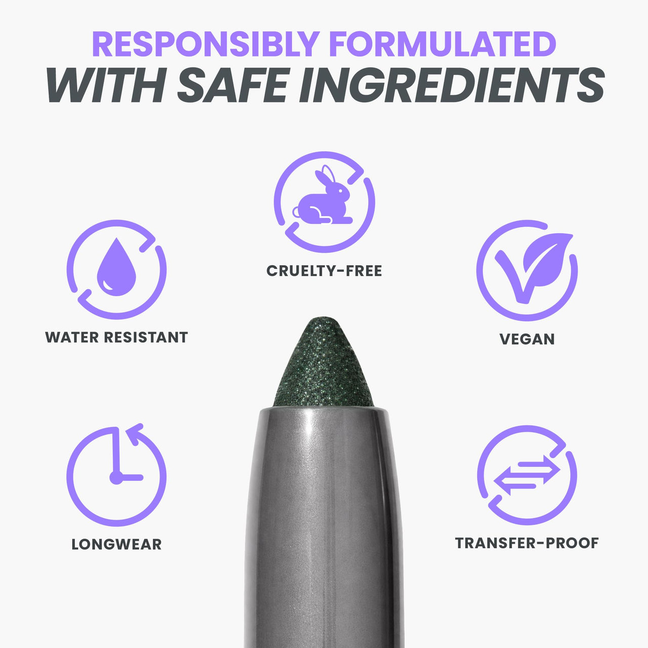 Wonderskin IYKYK Eyeshadow Stick - Longwear Eye Shadow Sticks, Budge-Proof & Waterproof Shimmer Eyeshadow Stick with Built-in Sharpener (Green Smoke)