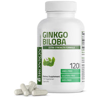 Thumbnail for Bronson Ginkgo Biloba Extra Strength Supports Brain Function & Memory Support, 120 Vegetarian Capsules