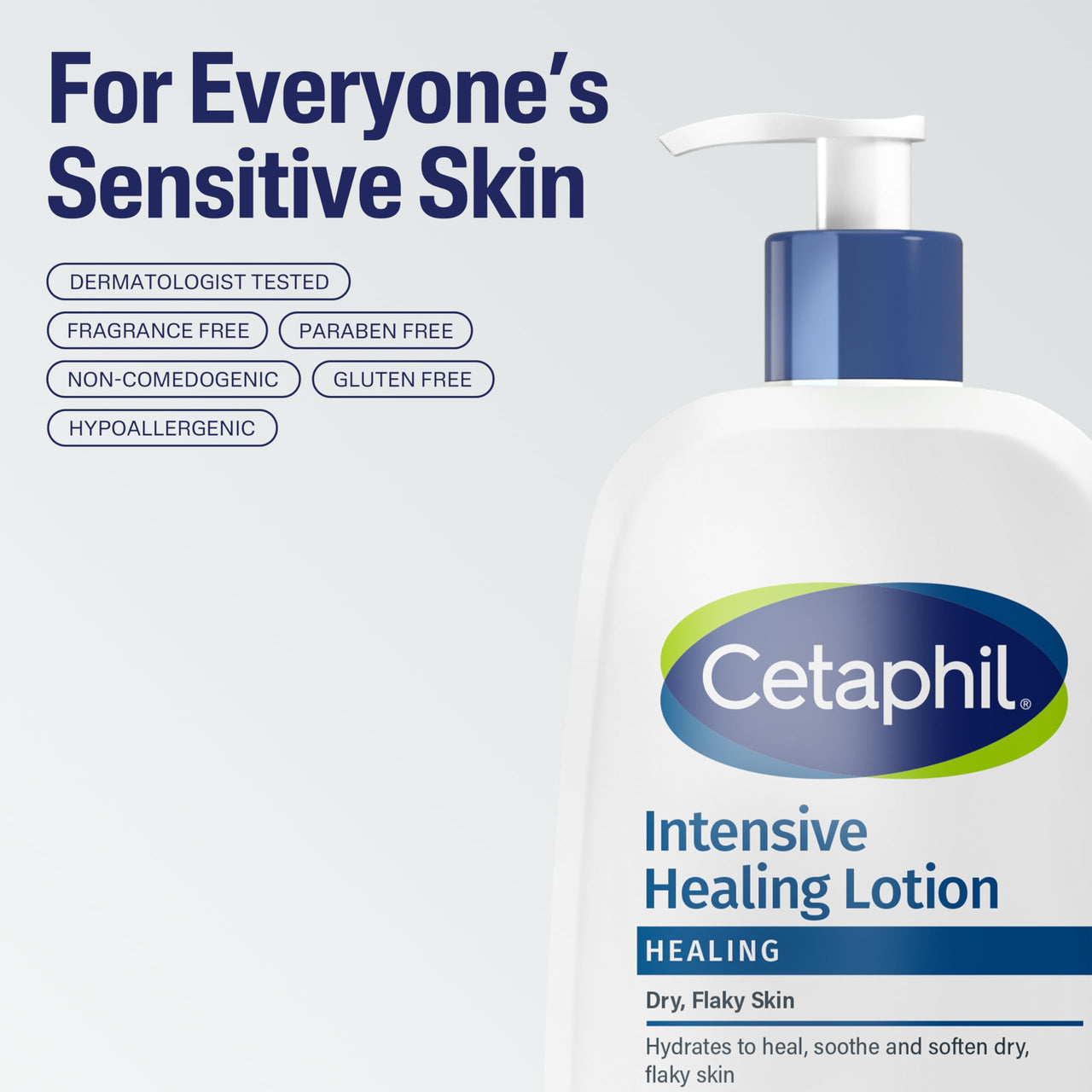 Cetaphil Intensive Healing Lotion with Ceramides 16 Oz For Dry, Rough, Flaky Sensitive Skin 24-Hour Hydration Fragrance, Paraben & Gluten Free