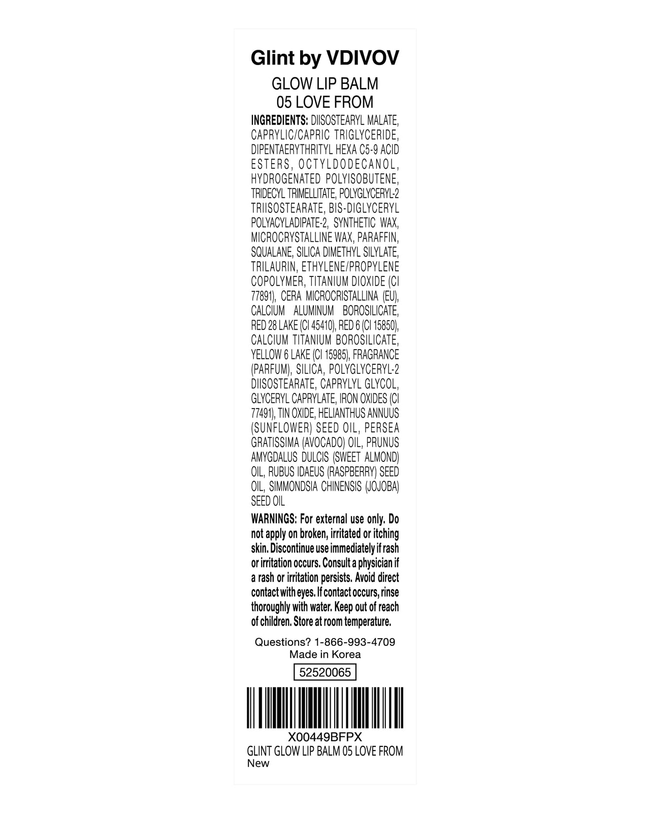 Glint Glow Lip Balm (Love From, 0.1oz) - Moisturizing Stain Lipstick with Shine for Natural Lips, Tinted Treatment. Luxurious Korean Skin Care Makeup. Chapped, Dry, Cracked