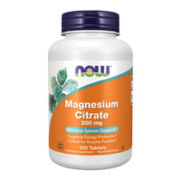 Thumbnail for NOW Foods Supplements, Magnesium Citrate 200 mg, Enzyme Function*, Nervous System Support*, 100 Tablets