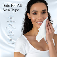 Thumbnail for Fygrip 2 Pack of 50 count XL Disposable Face Towels 10” x 12”, 100% Viscose Fibre, Soft & Skin Friendly Face Towelettes Disposable, Facial Tissue Wipes for Women Cleansing