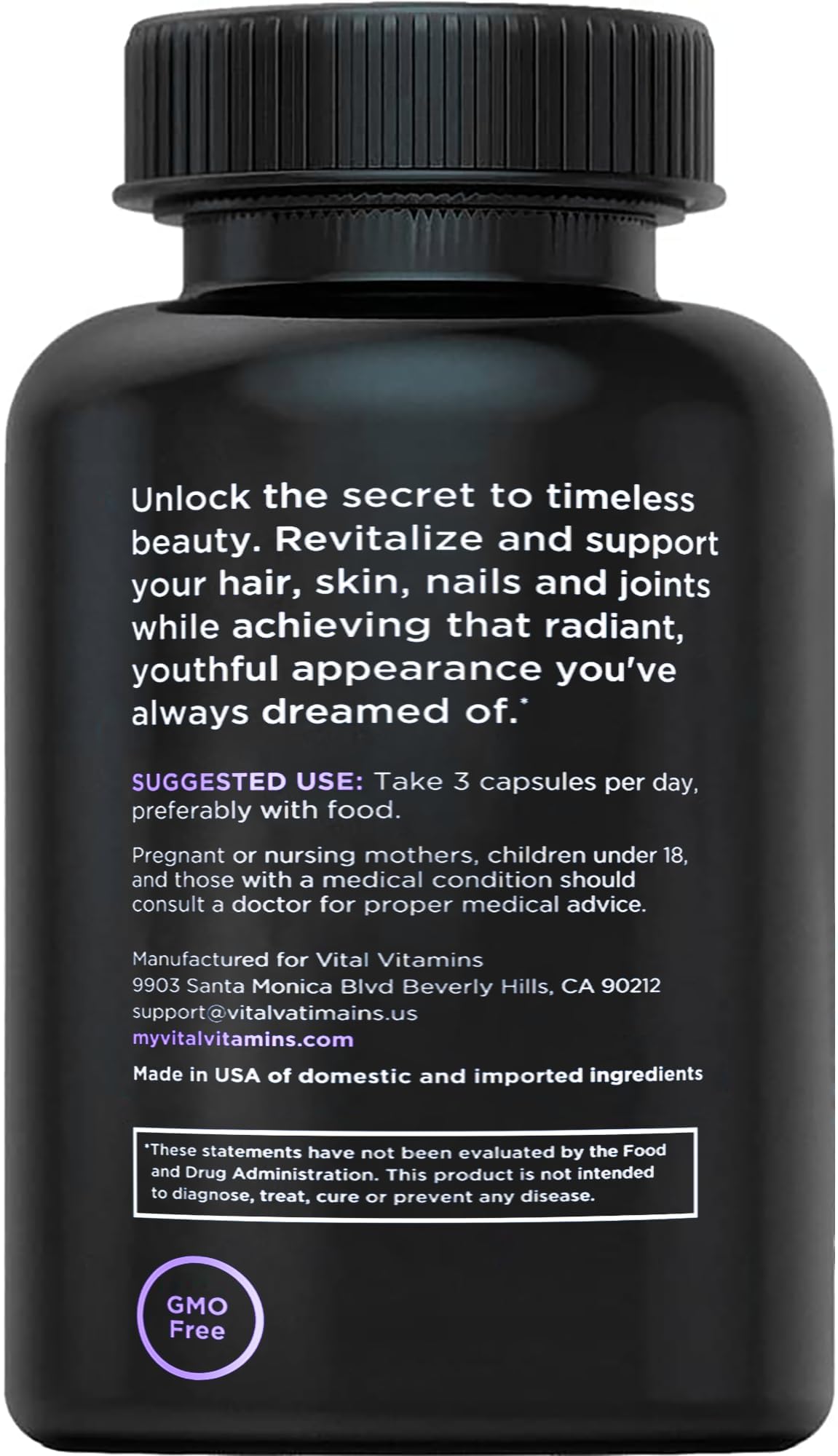 Vital Vitamins Multi Collagen Capsules with Biotin, Hyaluronic Acid, Vitamin C - Type I, II, III, V, X Peptides - Collagen Supplements for Men & Women - Hair, Skin, Nails Beauty Complex - 150 Count