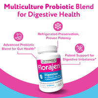 Thumbnail for Florajen3 Digestion High Potency Refrigerated Probiotics | Restores Balance in Digestive System | for Antibiotic Side Effects | 60 Capsules