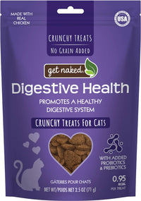 Thumbnail for Get Naked Digestive Health Crunchy Cat Treats 2.5oz - Chicken Flavor, Grain-Free Cat Probiotics for Indoor Cats, Supports Healthy Digestion, Dental Health & Immunity, Made in The USA