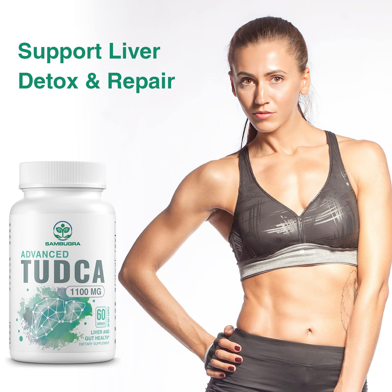 Sambugra Advanced TUDCA 1100mg - Ultra Strength Bile Salt TUDCA Supplements, TUDCA Liver Supplements for Liver Cleanse Detox and Repair, 240 Capsules (Pack of 4)