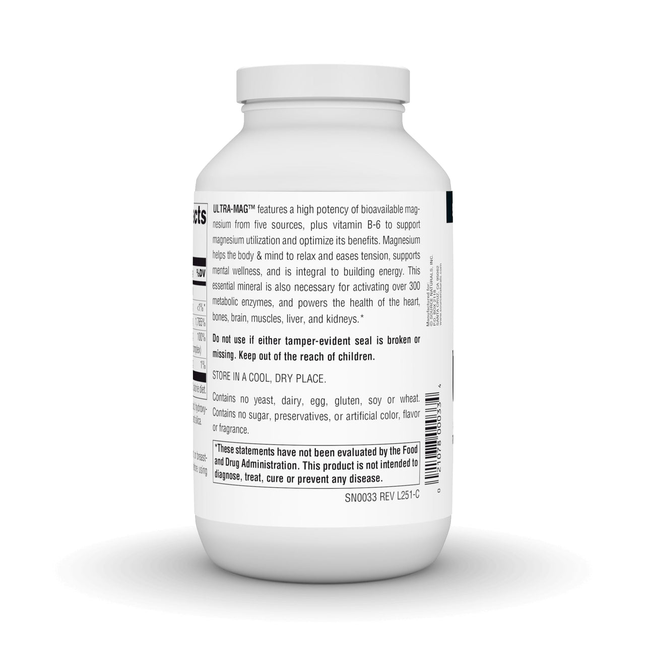 Source Naturals Ultra-Mag, 5 in 1 -Bioavailable Magnesium, Maintains Muscle & Nerve Function* - 240 Tablets