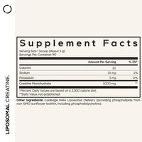 Thumbnail for Codeage Liposomal Creatine Powder Supplement - 3-Month Supply - 5000mg Creatine Monohydrate Pre Workout & Post Workouts - Unflavored Creatine, Pure Creatine Powder, Creatinine for Sports - 90 Servings