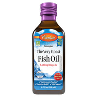 Thumbnail for Carlson - The Very Finest Fish Oil 1600 mg Omega-3s Fatty Acids, EPA DHA & DPA Liquid Fish Oil Supplement, Norwegian Wild-Caught, Sustainably Sourced, Mixed Berry, 200 mL (6.7 Fl Oz)