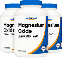 Thumbnail for Nutricost Magnesium Oxide 750mg, 240 Capsules (3 Bottles)