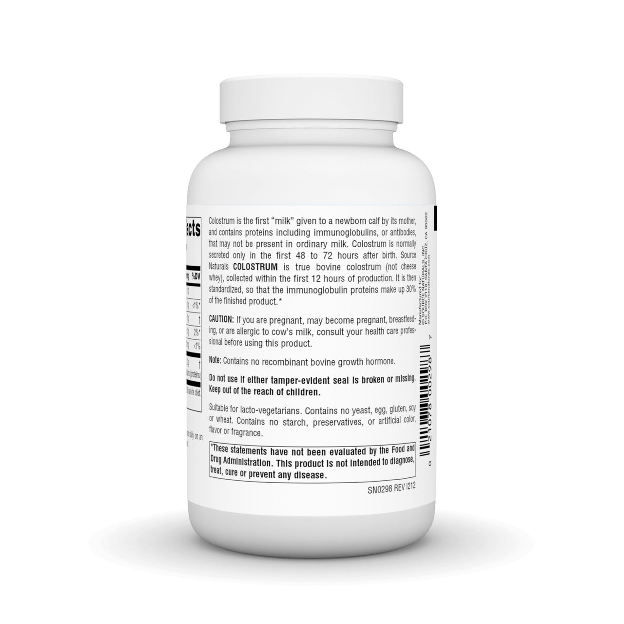 Source Naturals Colostrum Contains 30 Percent Immunoglobulins - 2 oz Powder