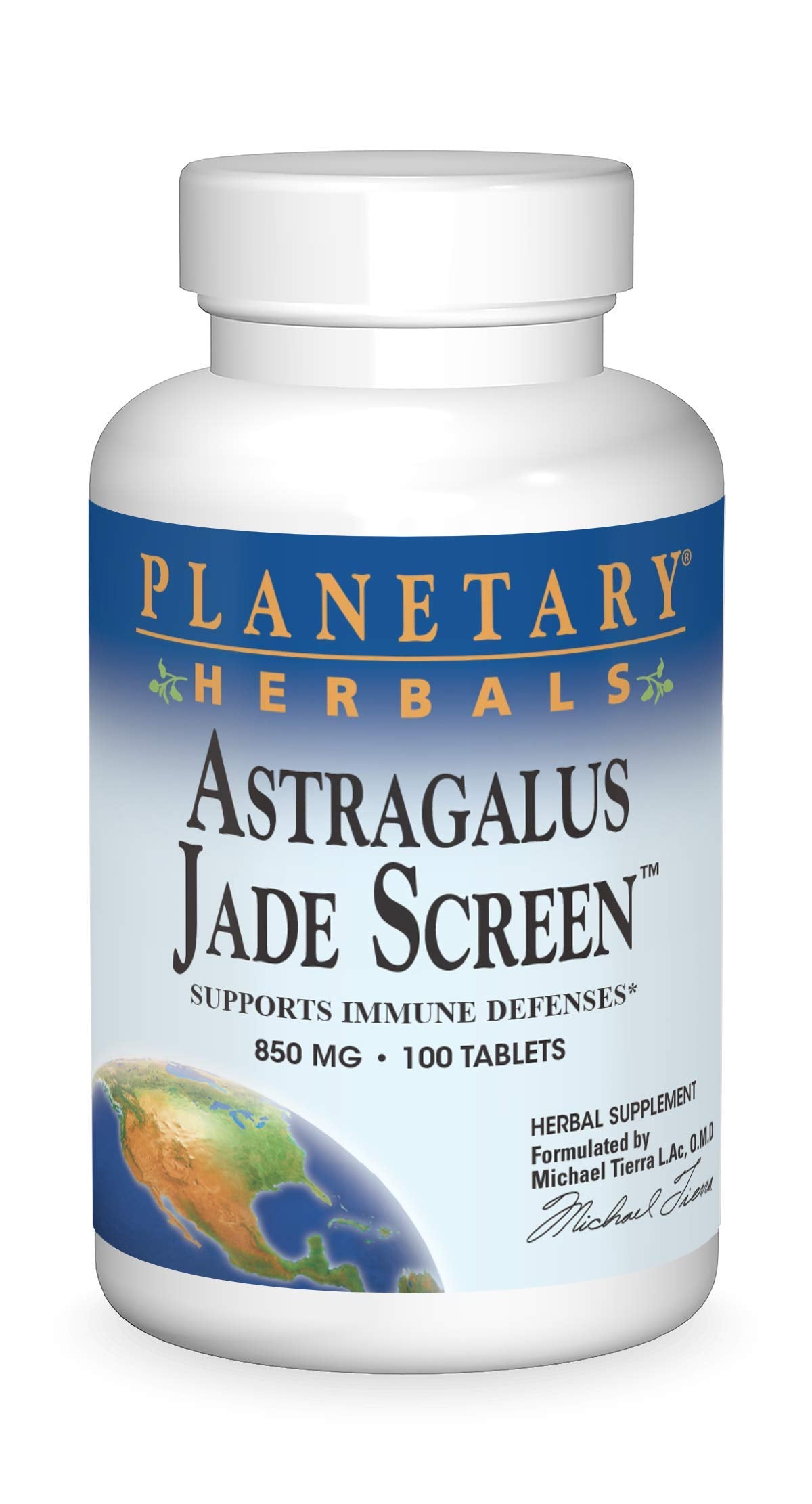 Planetary Herbals Astragalus Jade Screen 850mg, Supports Immune Defenses* - 100 Tablets