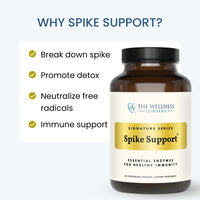 Thumbnail for The Wellness Company Spike Support - Detox, Immune Health, Blood Flow, Anti-Clotting - Nattokinase, Dandelion Root, & Black Sativa | 120ct (2 Month Supply)
