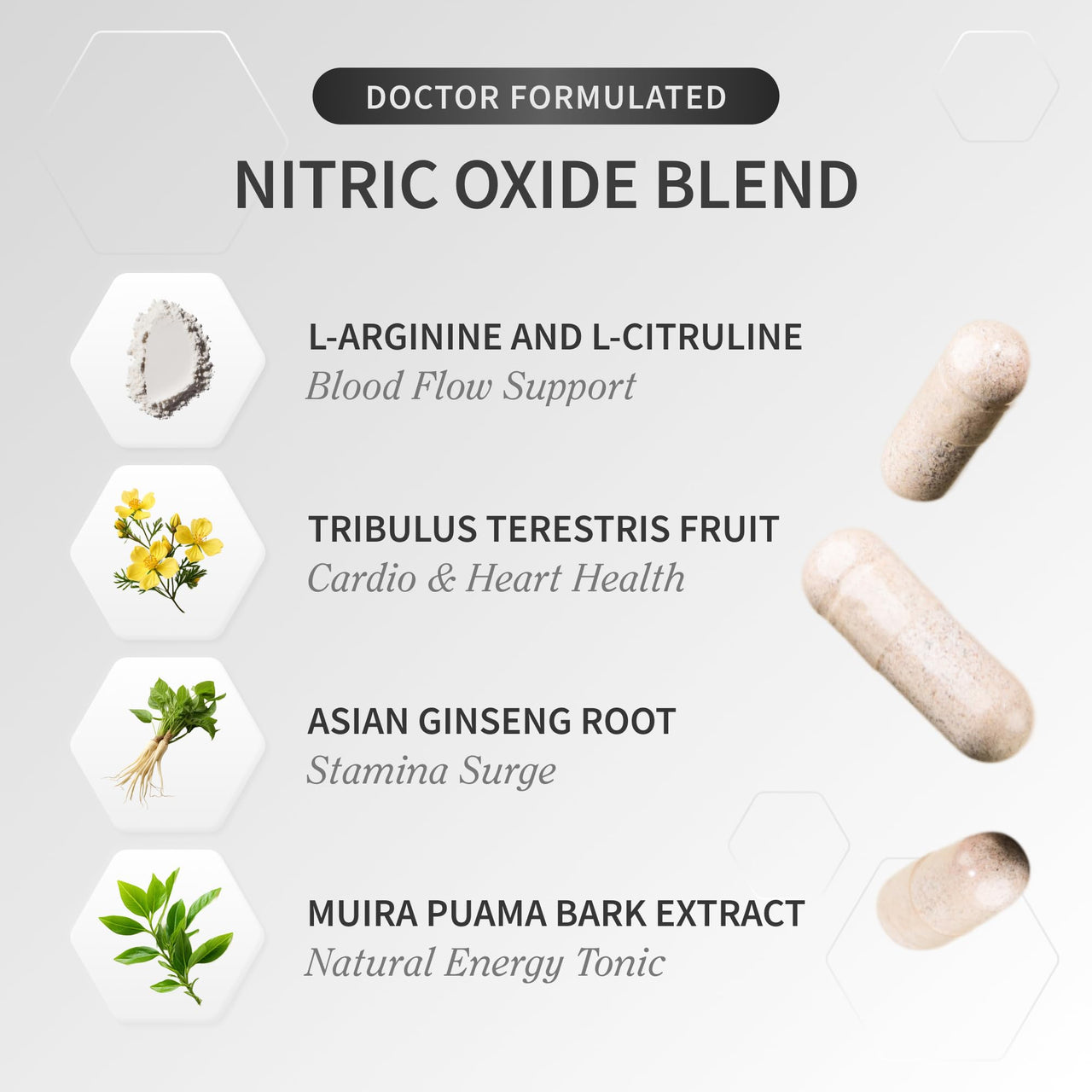 Snap Supplements Nitric Oxide Booster Pre Workout, Muscle Builder - L Arginine, L Citrulline 1500mg Formula, Tribulus Extract & Panax Ginseng, Strength & Endurance (90 Capsules)