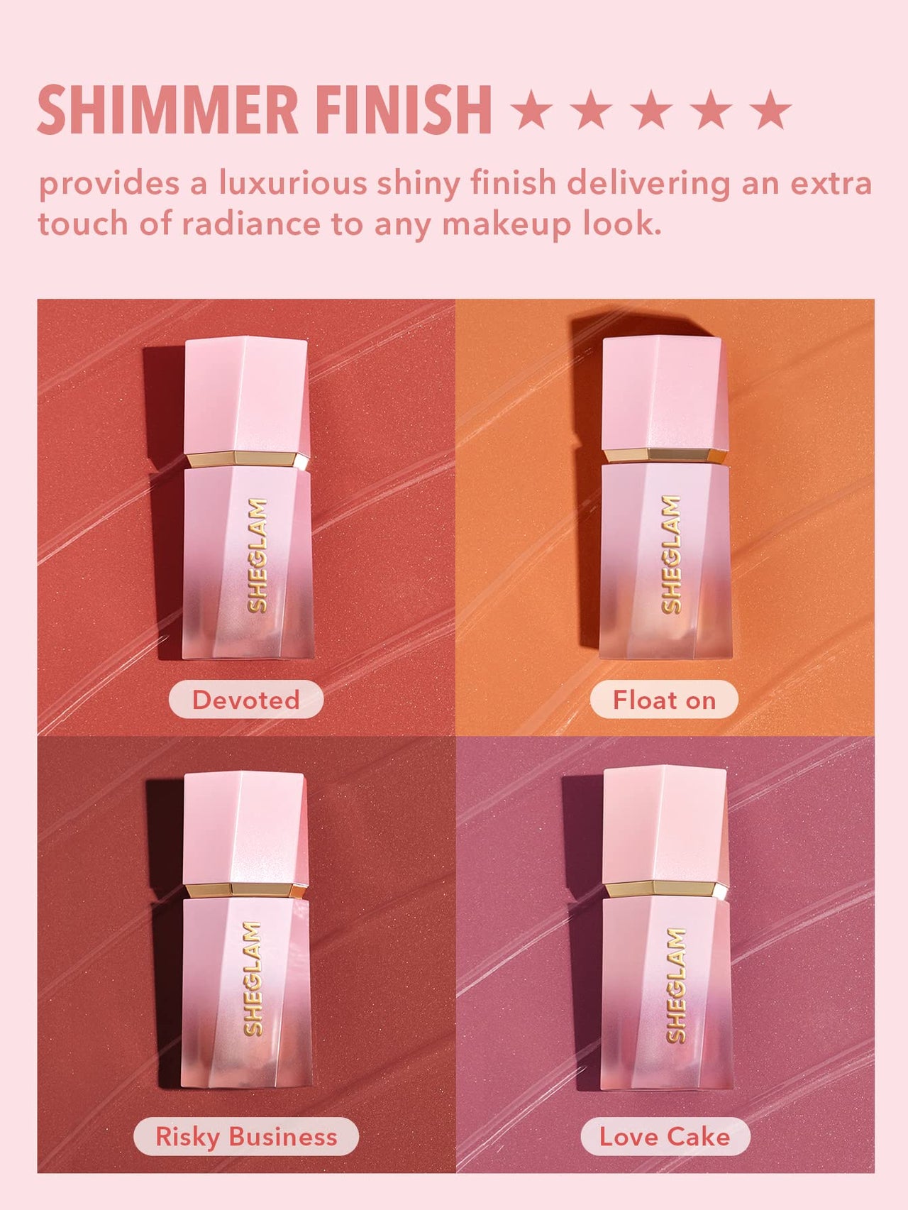 SHEGLAM Color Bloom Dayglow Liquid Blush Makeup for Cheeks Shimmer Finish - Devoted