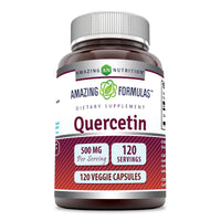 Thumbnail for Amazing Formulas Quercetin 500mg 120 Veggie Capsules Supplement - Non-GMO - Gluten Free - Supports Overall Health & Well Being