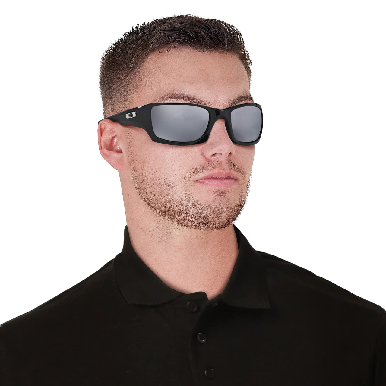 Oakley Mens OO9238 Fives Squared Rectangular Sunglasses, Polished Black/Black Iridium Polarized, 54 mm