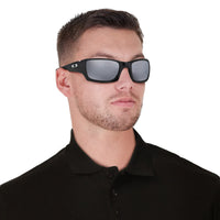Thumbnail for Oakley Mens OO9238 Fives Squared Rectangular Sunglasses, Polished Black/Black Iridium Polarized, 54 mm