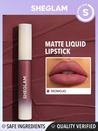 Thumbnail for SHEGLAM Matte Allure Liquid Lipstick Long Lasting High Pigment Lipstick Nourishing Sunflower Oil Reduce Lip Care-Momojo