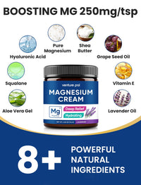 Thumbnail for Venture Pal Magnesium Lotion, Topical Magnesium Cream, Leg & Muscle Comfort with Coconut Oil, Shea Butter & Hyaluronic Acid, Suitable for Kids
