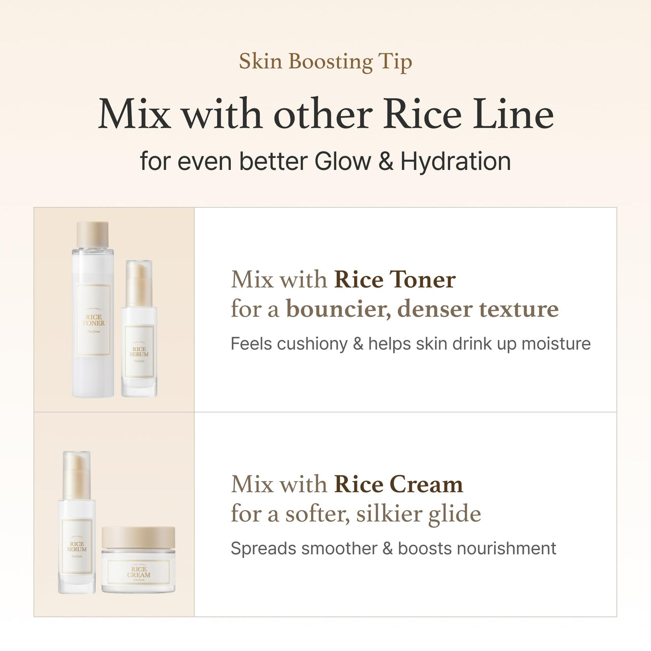 I'm from Rice Serum, Korean Fermented Rice Embryo Extract Boosts Collagen, Vitality, Radiant Glowing Skin, Niacinamide, Vitality to Dull Skin, Nourishing, Moisturizing
