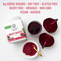 Thumbnail for Sunwarrior Beet Root Powder Nitric Oxide Increase Stamina Blood and Flow Circulation Natural Non-GMO Keto Vegan Superfood for Smoothies Acai Pudding Baking 360g sq tub (90 Servings) Organic Harvest