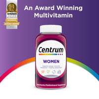 Thumbnail for Centrum Multivitamin Tablet for Women, Multivitamin/Multimineral Supplement with Iron, Vitamin D3, B Vitamins and Antioxidant Vitamins C and E, Gluten Free, Non-GMO Ingredients - 200 Count