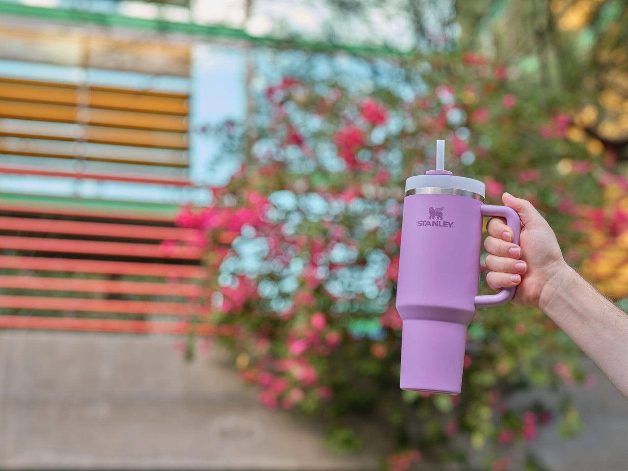 Stanley Quencher H2.0 Tumbler with Handle and Straw 40 oz | Flowstate 3-Position Lid | Cup Holder Compatible for Travel | Insulated Stainless Steel Cup | BPA-Free | Lilac