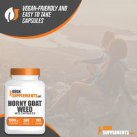 Thumbnail for BulkSupplements.com Horny Goat Weed Capsules - Epimedium Extract, Horny Goat Weed Herbal Supplements - Vegan, 2 Capsules per Serving (1000mg), 360 Veg Capsules (Pack of 1)