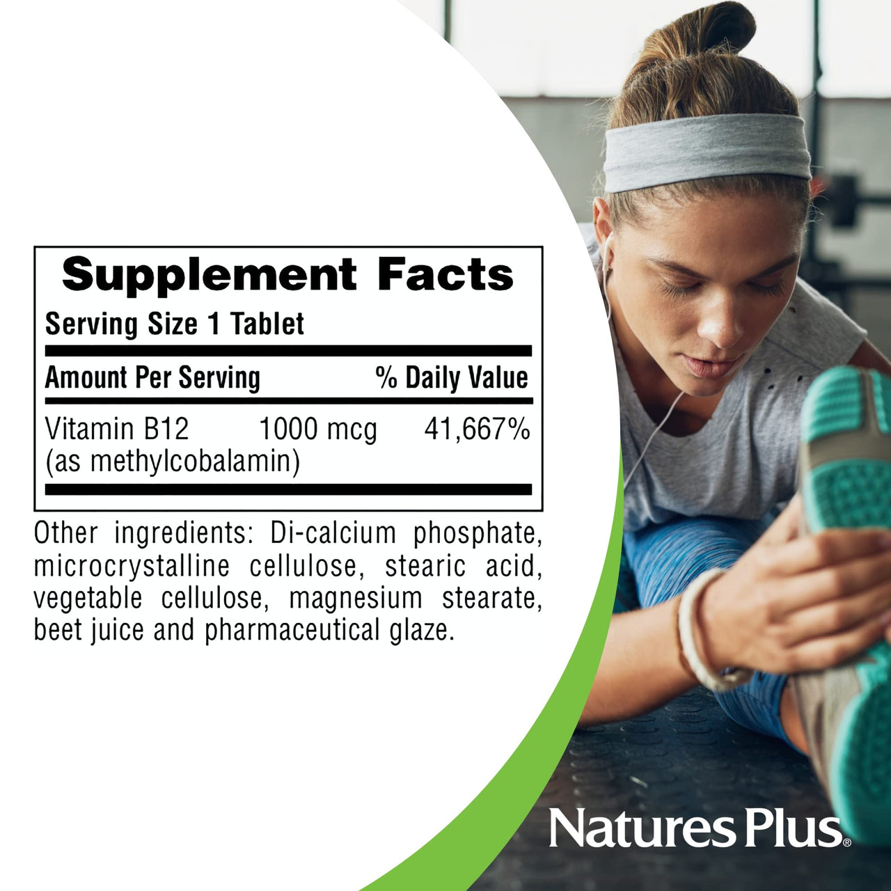 NaturesPlus Vitamin B12 1000 mcg - 90 Tablets - Energy & Immune Health Support - Gluten Free, Vegetarian - 90 Servings