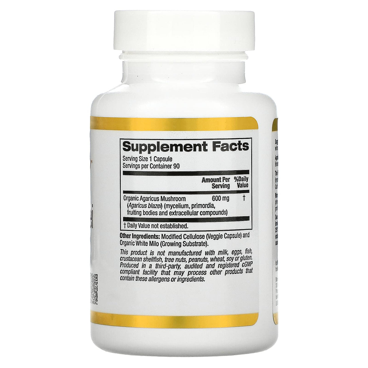 Agaricus Blazei, 90 Veggie Capsules, California Gold Nutrition