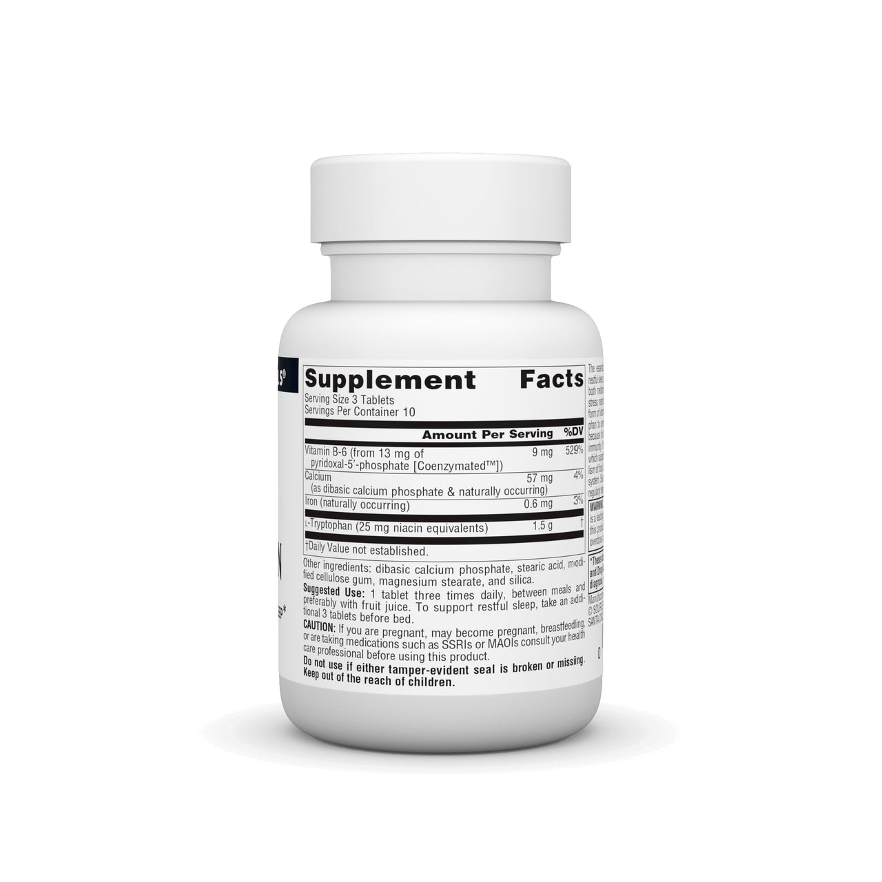 Source Naturals L-Tryptophan with Coenzyme B-6 500 mg - 30 Tablets