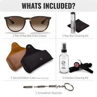 Thumbnail for Ray-Ban RB4171 ERIKA CLASSIC Phantos Shaped Non-Polarized Sunglasses for Women – Includes Official RAYBAN Eyewear Kit – Ideal Formal & Casual Wear Sunglasses – Brown Lens