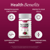 Thumbnail for Snap Supplements Nitric Oxide Gummies - Beet Root Extract 300mg, Sugar Free Beetroot Supplement with Pomegranate Powder for Circulation & Natural Energy, 60 Vegan Gummies (2-Pack), Cherry Flavor