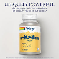 Thumbnail for Solaray Calcium Hydroxyapatite 1000mg - Calcium Supplements for Women & Men, Hydroxyapatite Powder Capsules, Healthy Teeth and Bone Support - 120 Capsules