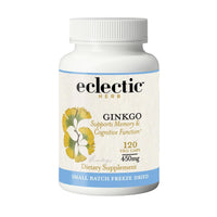 Thumbnail for Eclectic Herb - Ginkgo Biloba Capsules | Brain Support Supplement | Cognitive Function & Circulatory Support | Focus & Memory | Vegan, Non-GMO, Gluten Free, Freeze-Dried (120 CT | 450 mg)